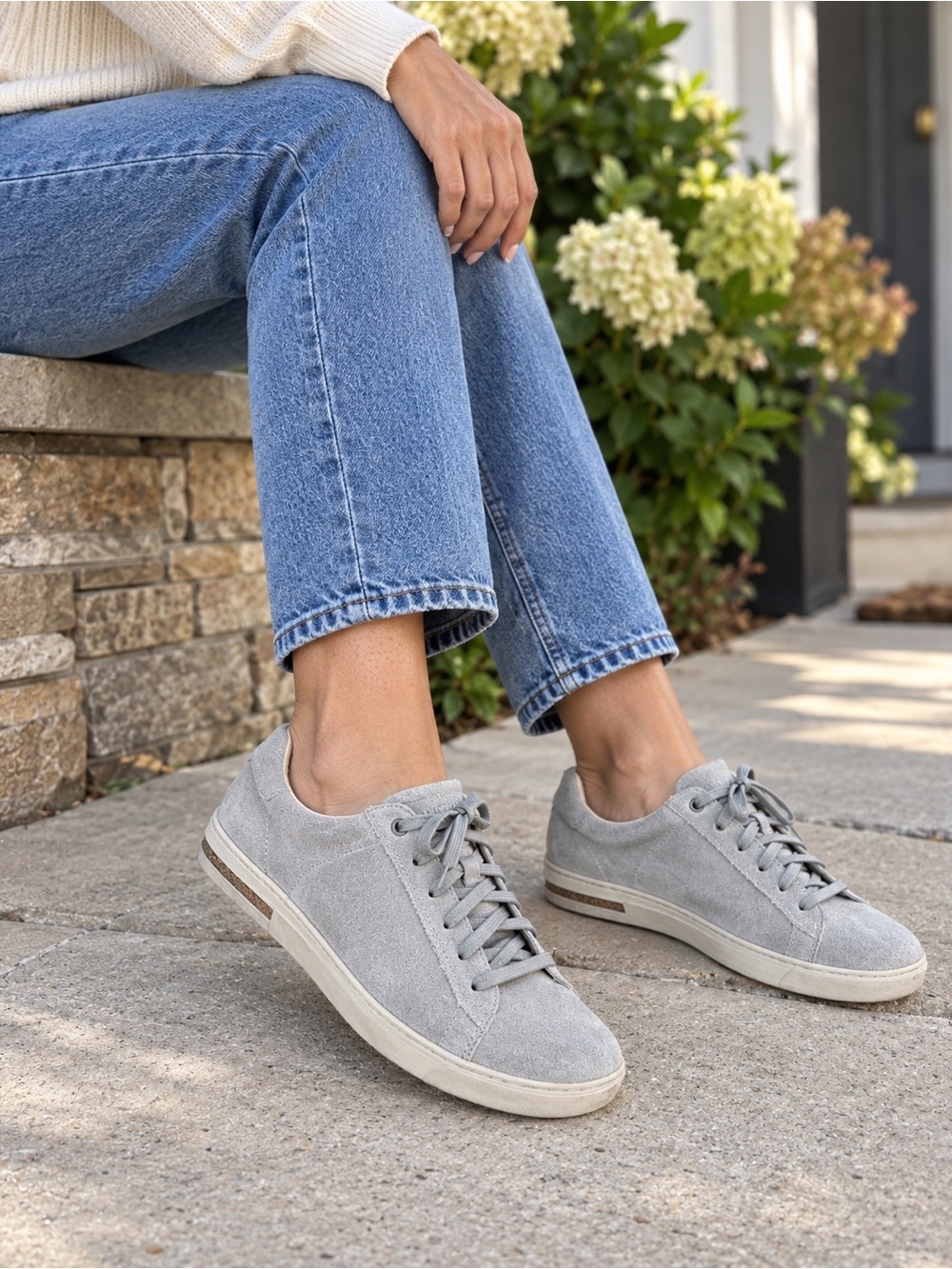 Birkenstock Women's Light Gray Suede Sneakers